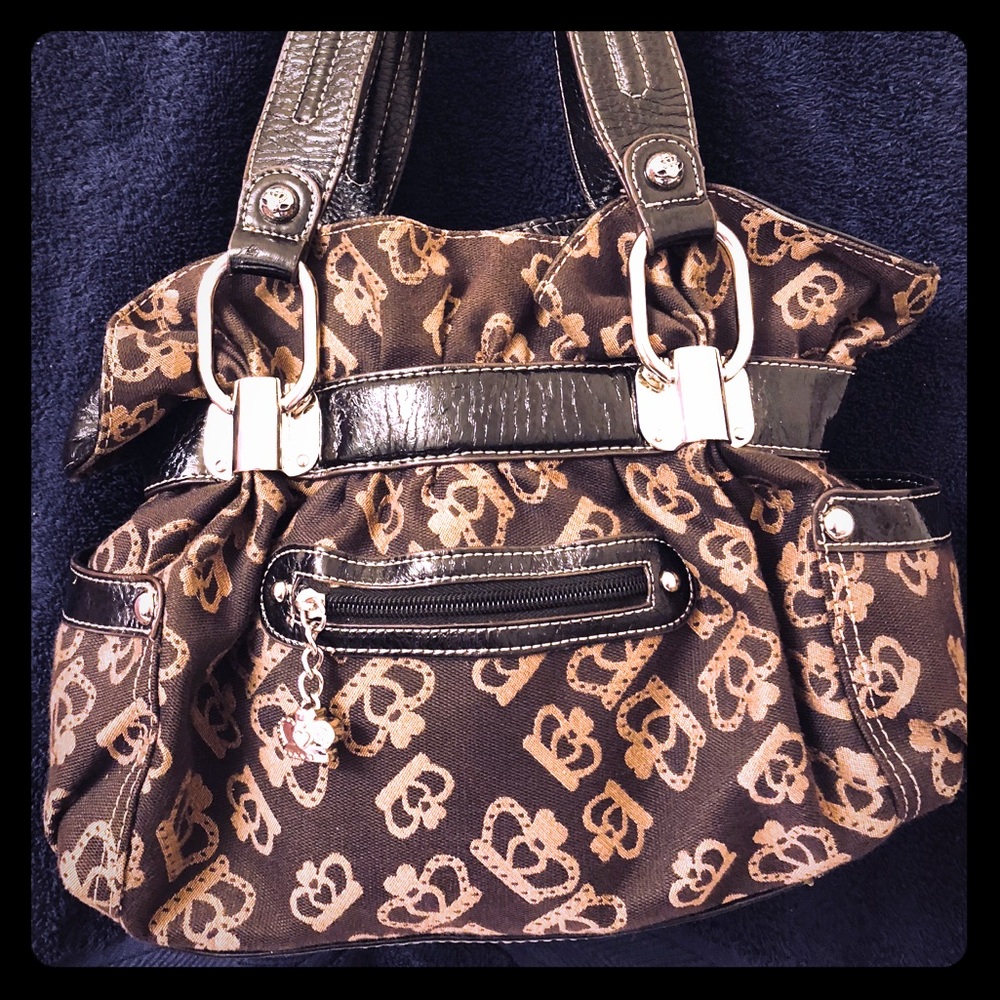 Kathy Van Zeeland Brown Crown Print Bag